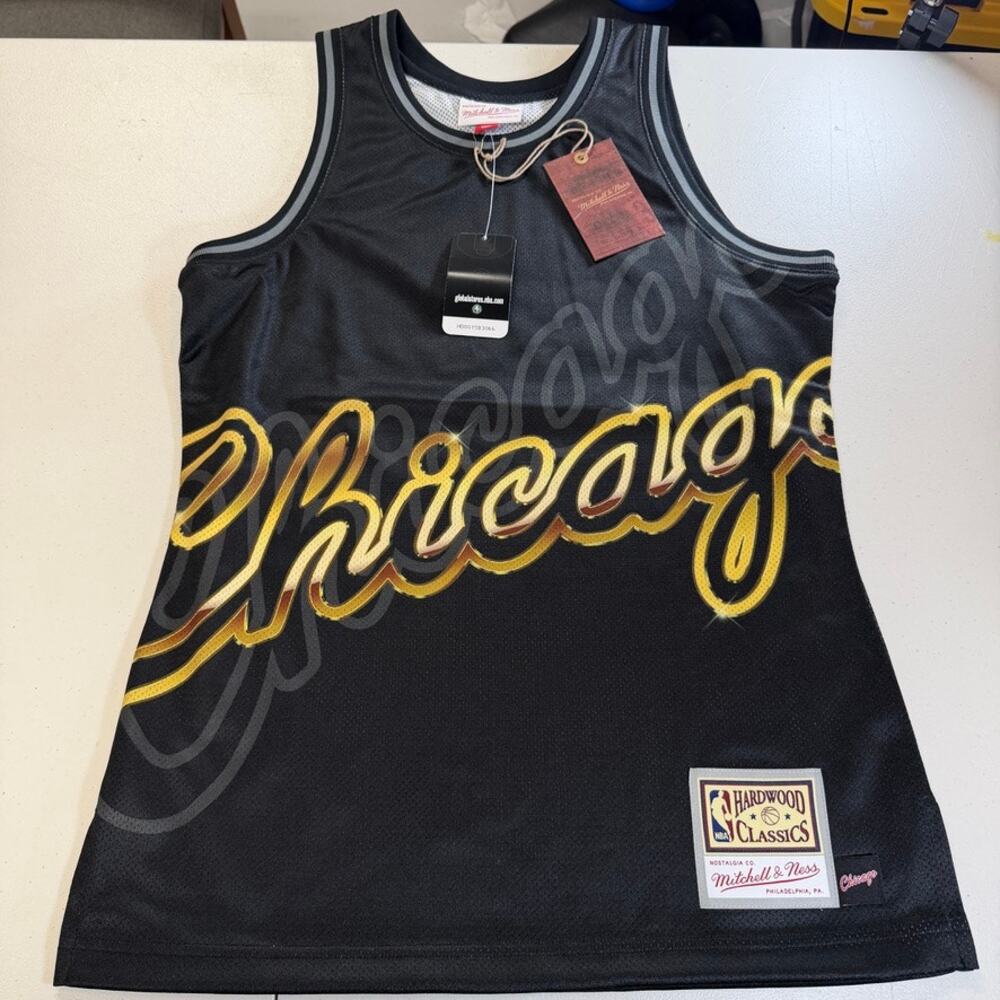 Chicago Bulls Mitchell & Ness NBA Big Face Fashion Tank Black Small NWTs